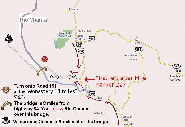 Map to Gallina Canyon Ranch